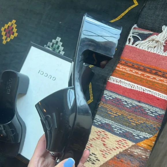 Black Gucci Rubber Mules Size 36 - Picture 4 of 8